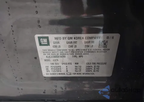 2016 Buick Encore Leather z USA, uszkodzony, nr VIN KL4CJCSB0GB706209